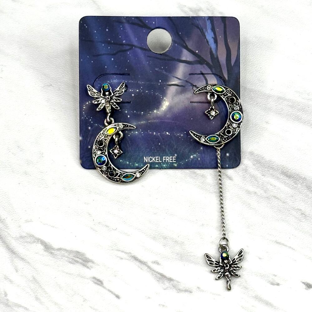 Hot Topic Fairy Moon Drop Mismatch Earrings